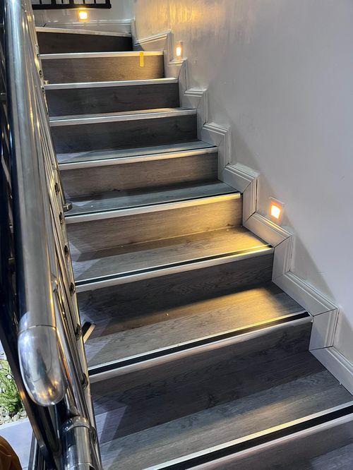Staircase with LED lighting